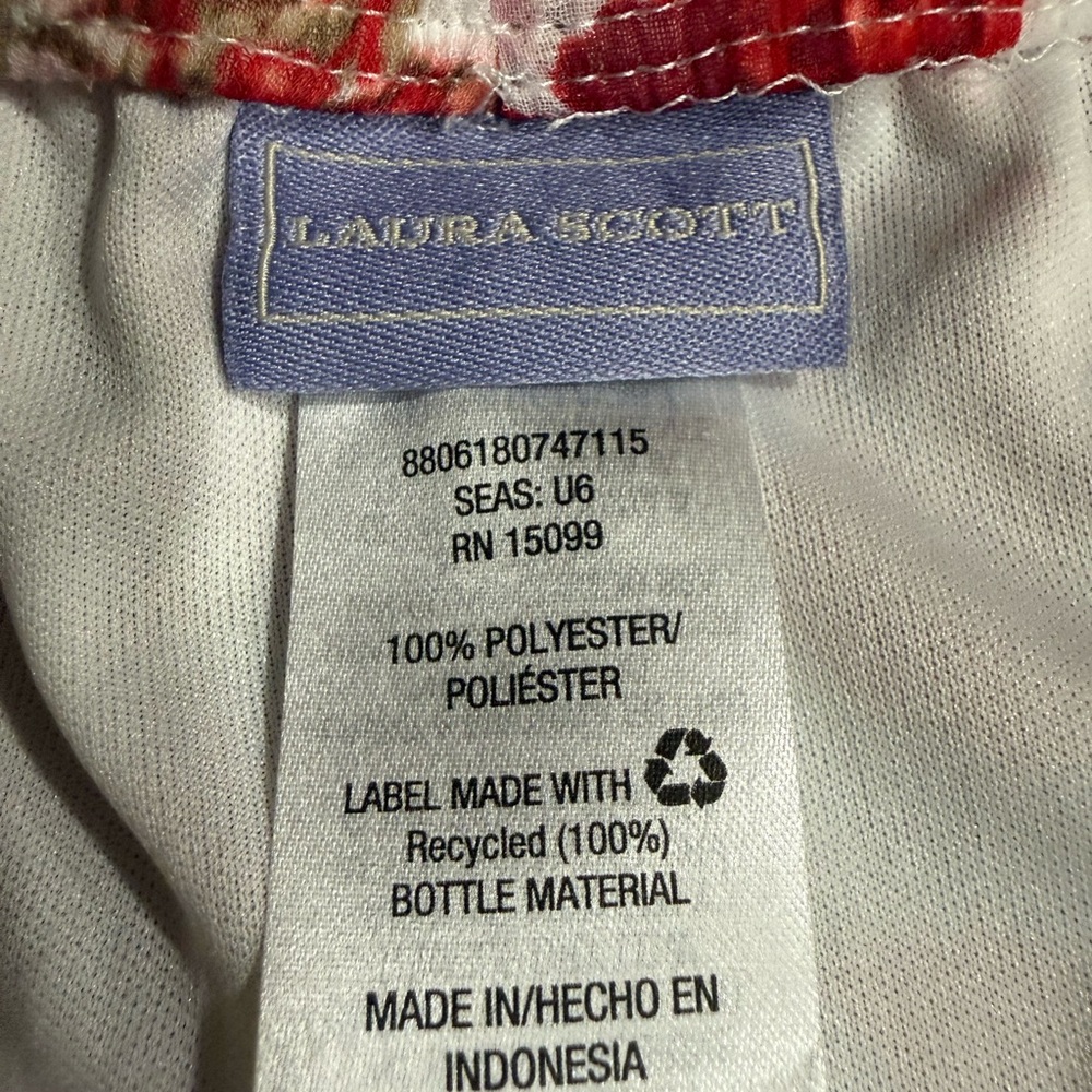 Laura Scott A-Line Skirt with Red and Green Floral Design - Picture 2 of 6